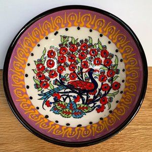 Turkish Peacock Bowl Handmade Hand Painted Turkey